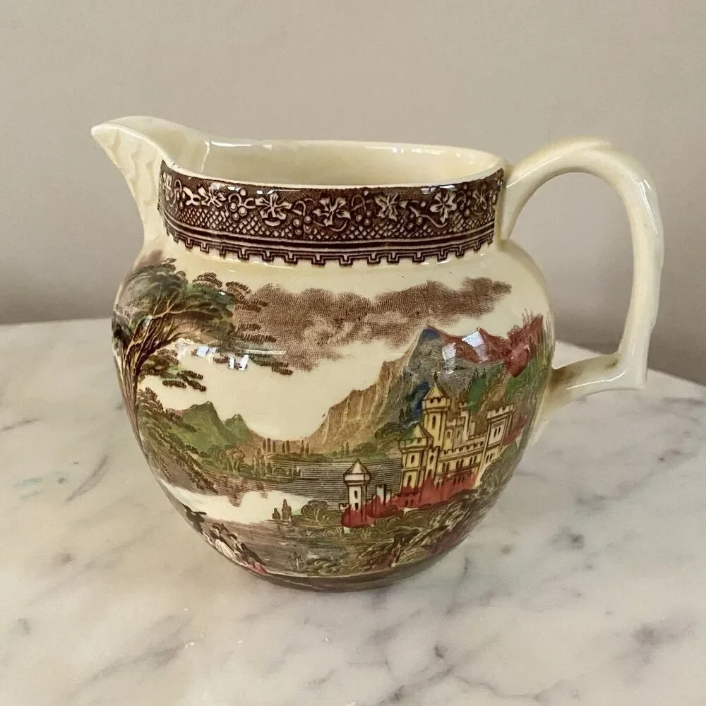RARE ANTIQUE ROYAL STAFFORDSHIRE JENNY LIND C.M.&S. CREAMER 4-1/2